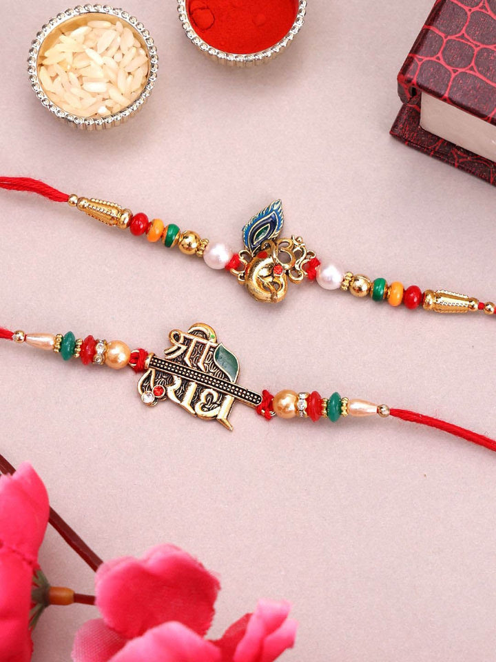 Set PANASH 4 Rakhis Benang Manik Bersalut Emas