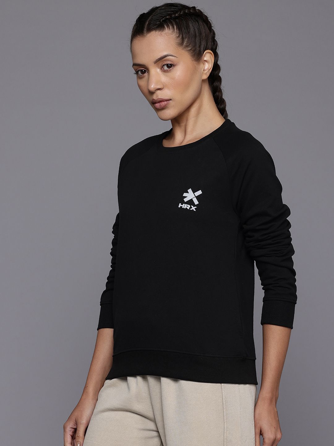 HRX by Hrithik Roshan Raglan Sleeves Running Sweatshirt