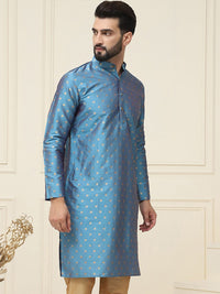 SOJANYA Men Woven Design Jacquard Straight Kurta