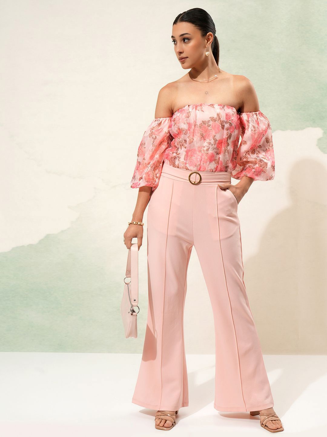 Tokyo Talkies Off-Shoulder Printed Basic Jumpsuit
