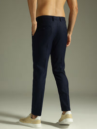DENNISON Men Textured Smart Tapered Fit Trousers