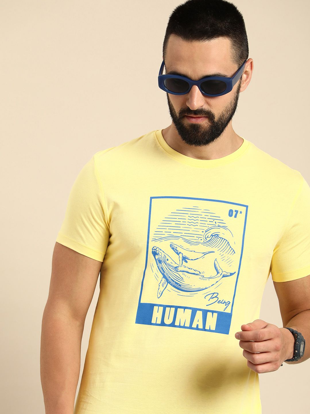 Being Human Pure Cotton Graphic Printed Casual T-shirt