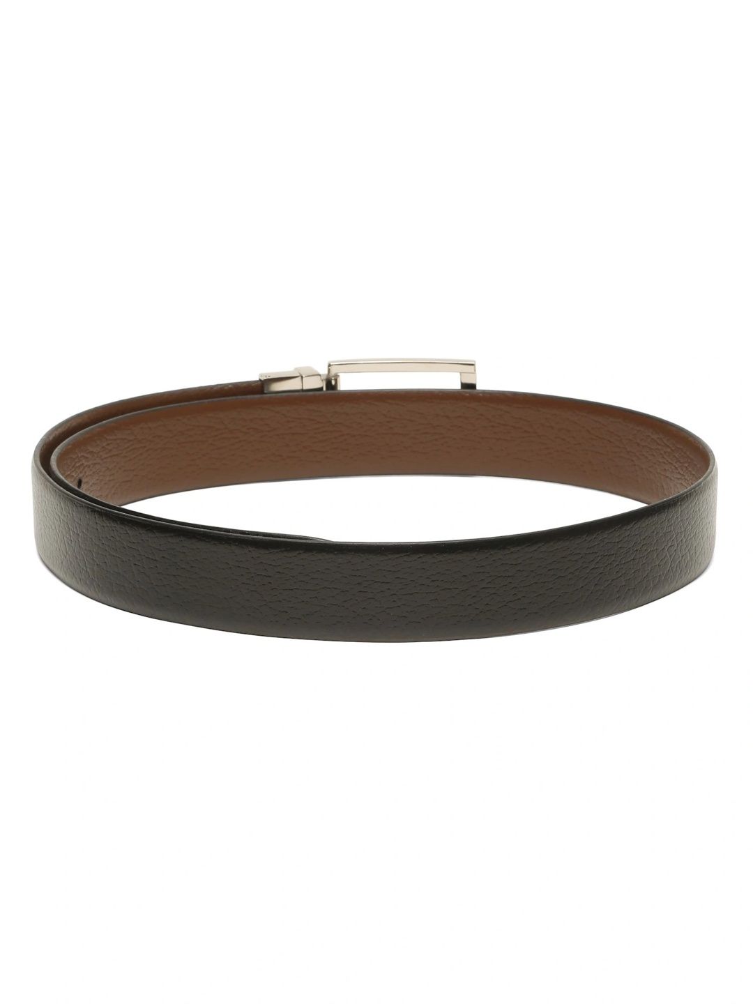 Teakwood Leathers Men Textured Leather Reversible Formal Belt
