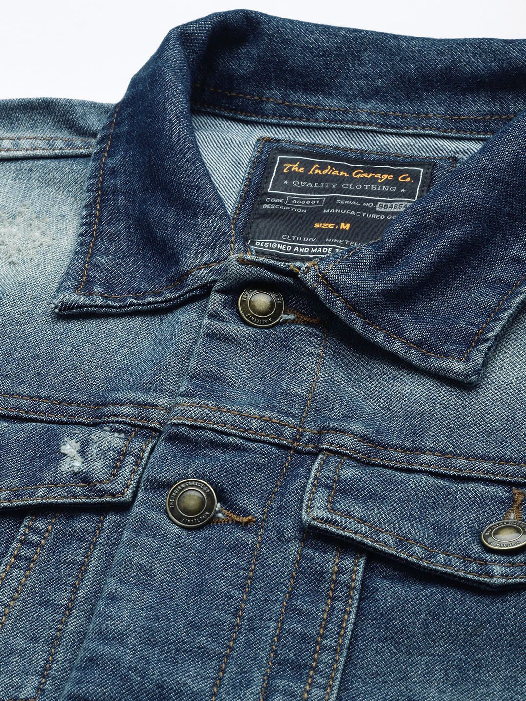 The Indian Garage Co Washed Slim Fit Trucker Jacket