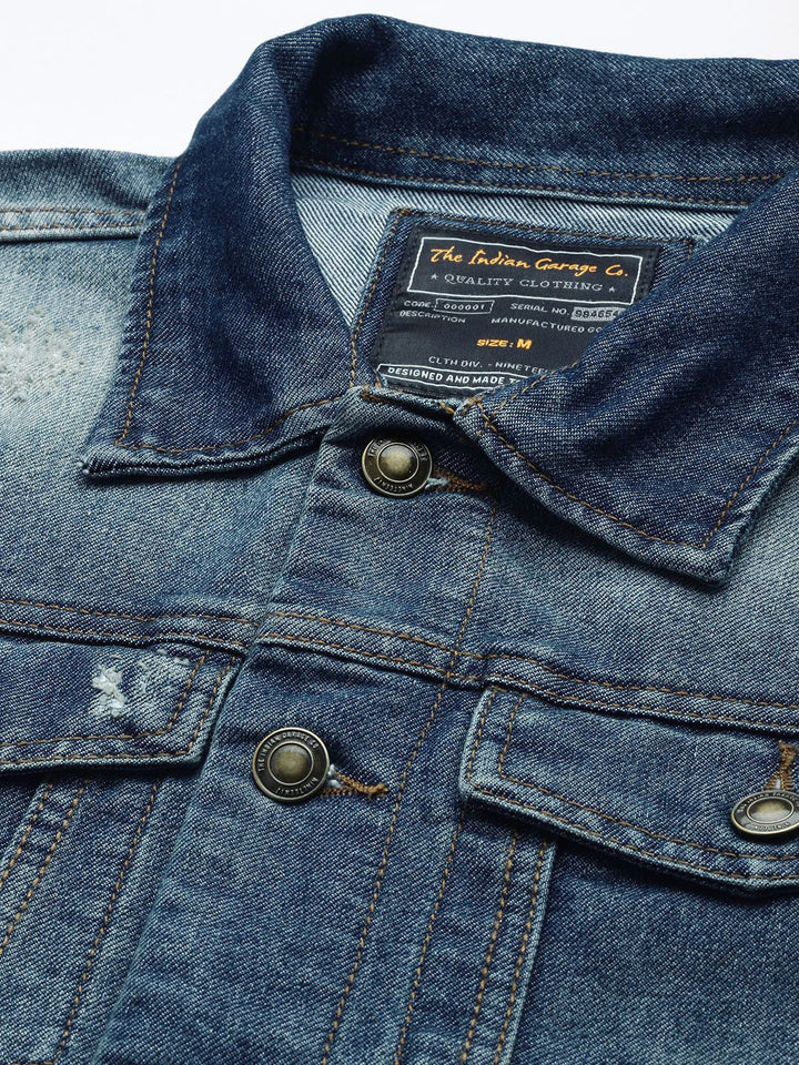 The Indian Garage Co Washed Slim Fit Trucker Jacket