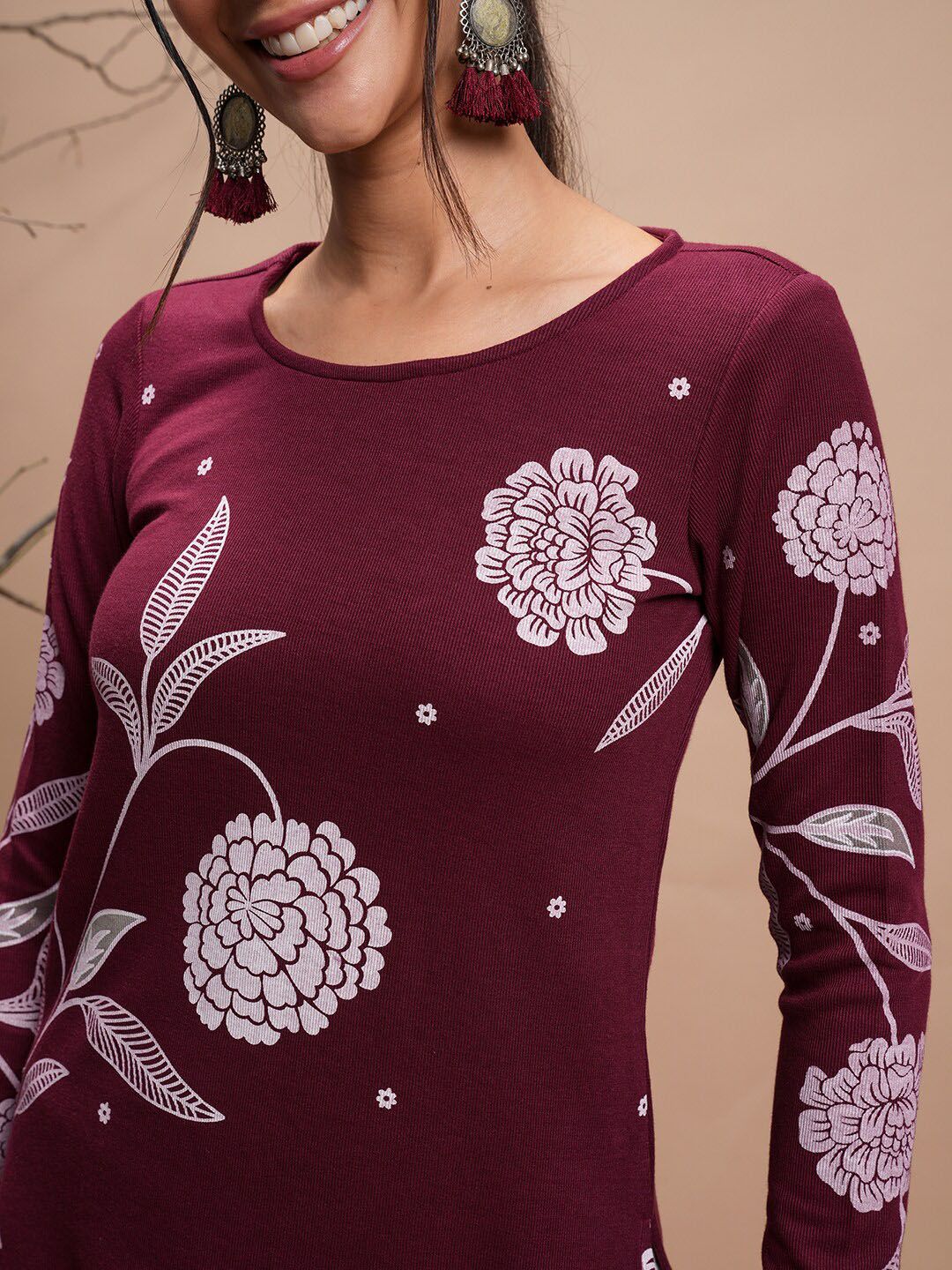 Vishudh Winter Floral Printed Kurta