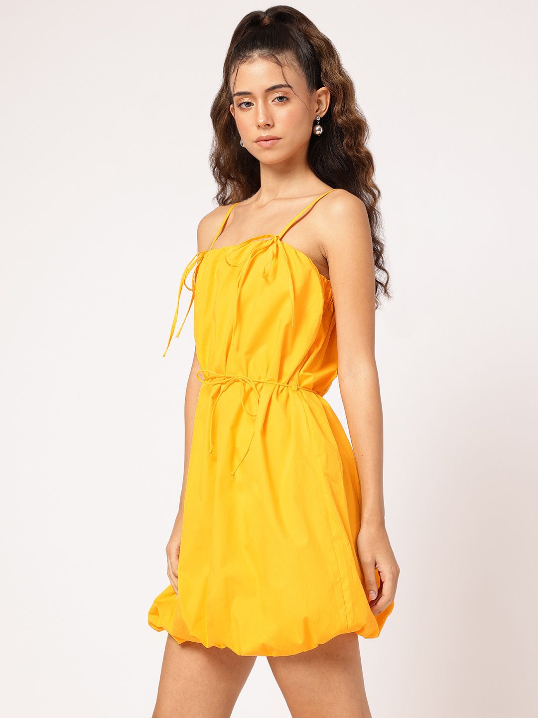 DressBerry Beachy Range Strappy Bow-Detail Mini Balloon Dress with Belt