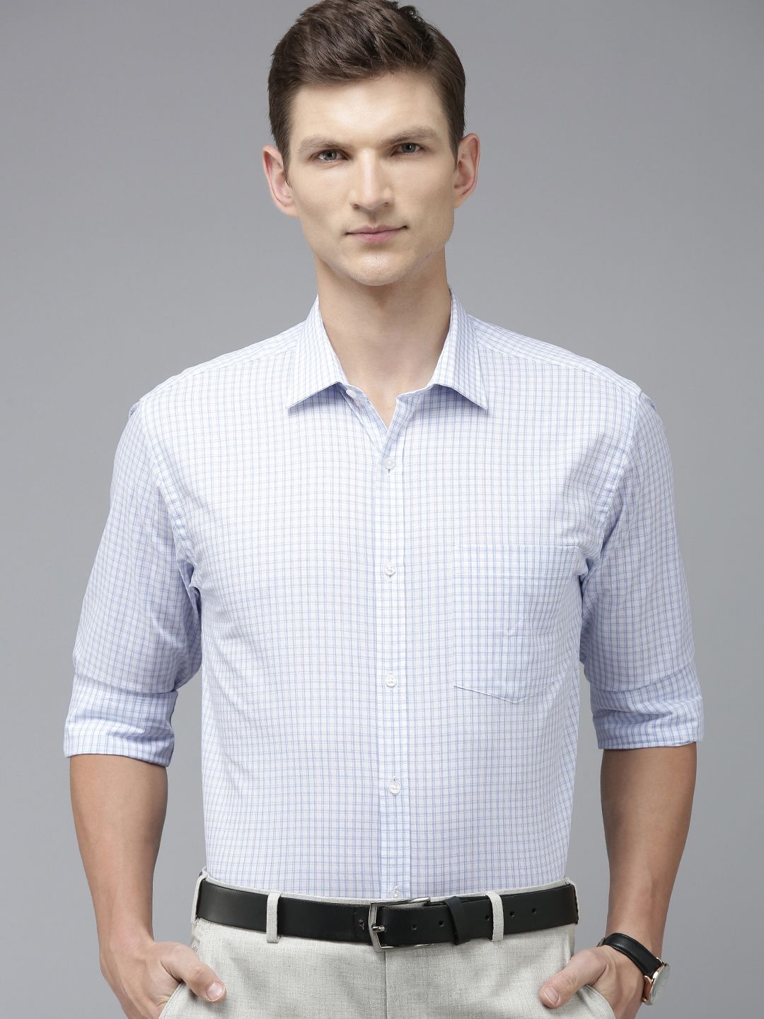Park Avenue Pure Cotton Slim Fit Checked Formal Shirt