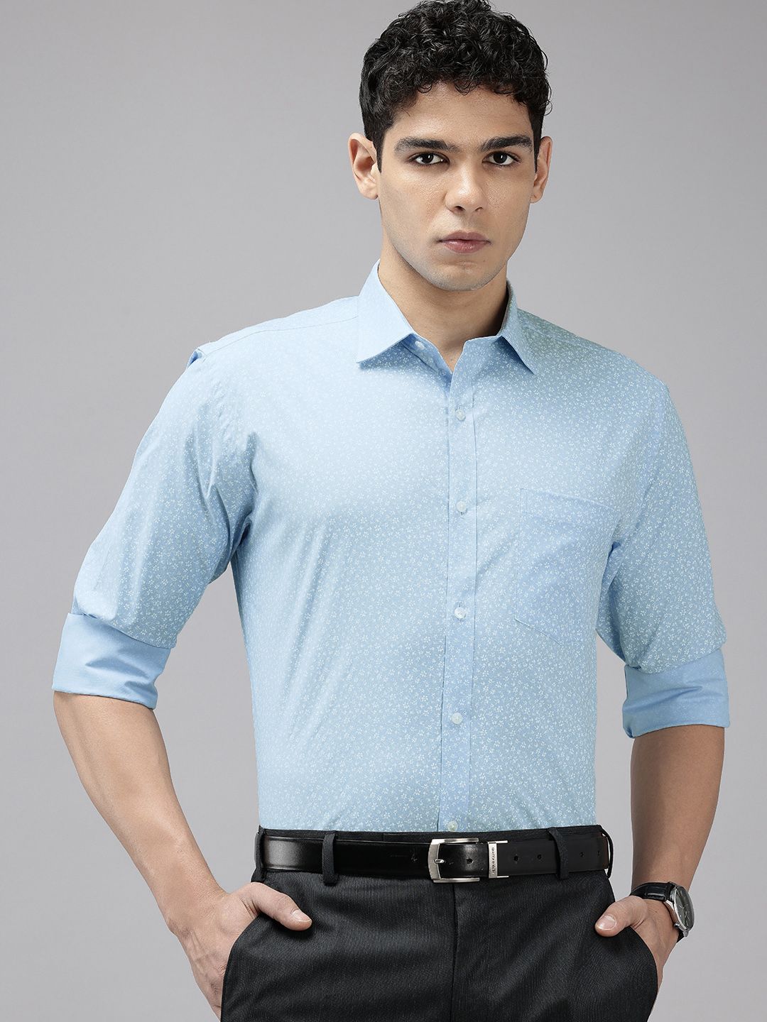 Park Avenue Slim Fit Floral Printed Formal Shirt