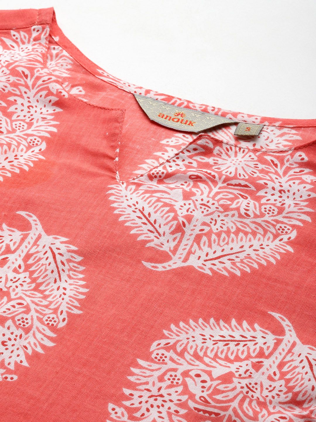 Anouk Ethnic Motifs Printed Pure Cotton Kurta with Trousers & With Dupatta