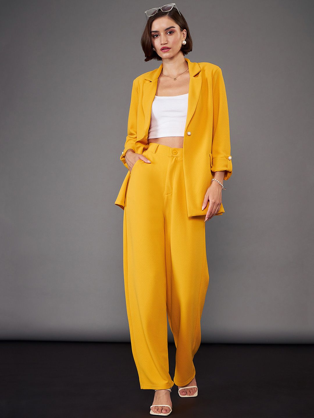 SASSAFRAS worklyf Front Button Blazer With Trousers Co-Ords