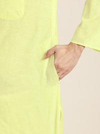 SOJANYA Men Lime Green Kurta