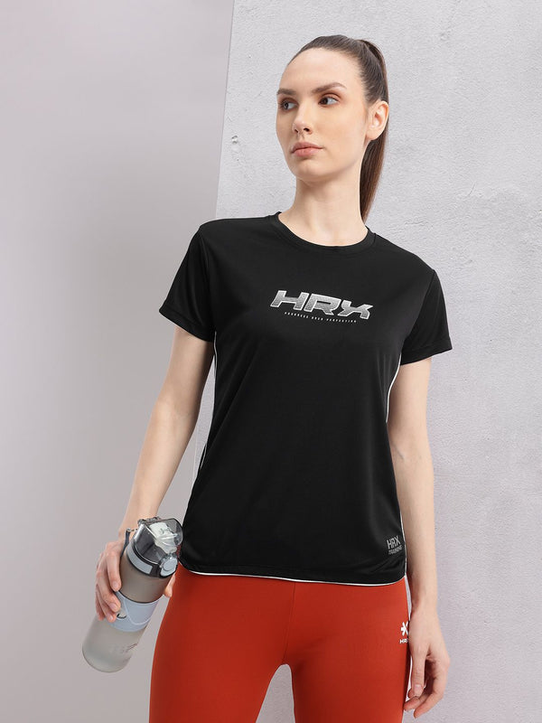 HRX oleh logo jenama Hrithik Roshan dicetak T-Shirt Latihan Rapid-kering