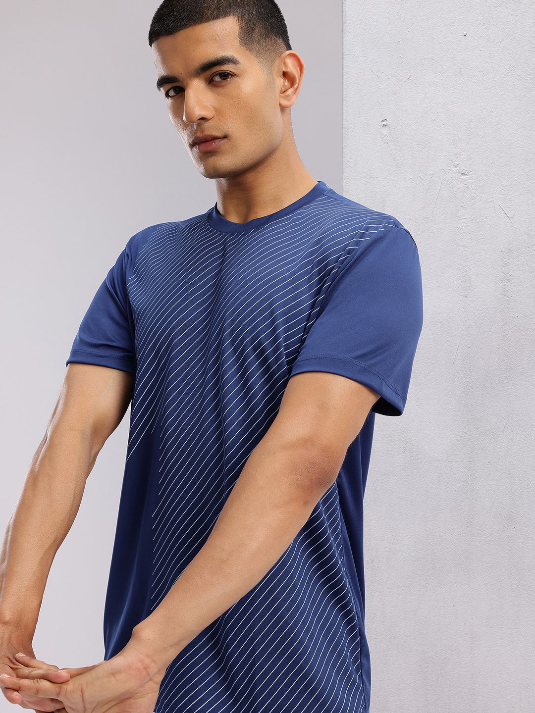 HRX by Hrithik Roshan Striped Rapid-Dry Training T-shirt