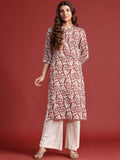Anouk Ethnic Motifs Printed Mandarin Collar Straight Kurta