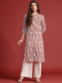 Anouk Ethnic Motifs Printed Mandarin Collar Straight Kurta