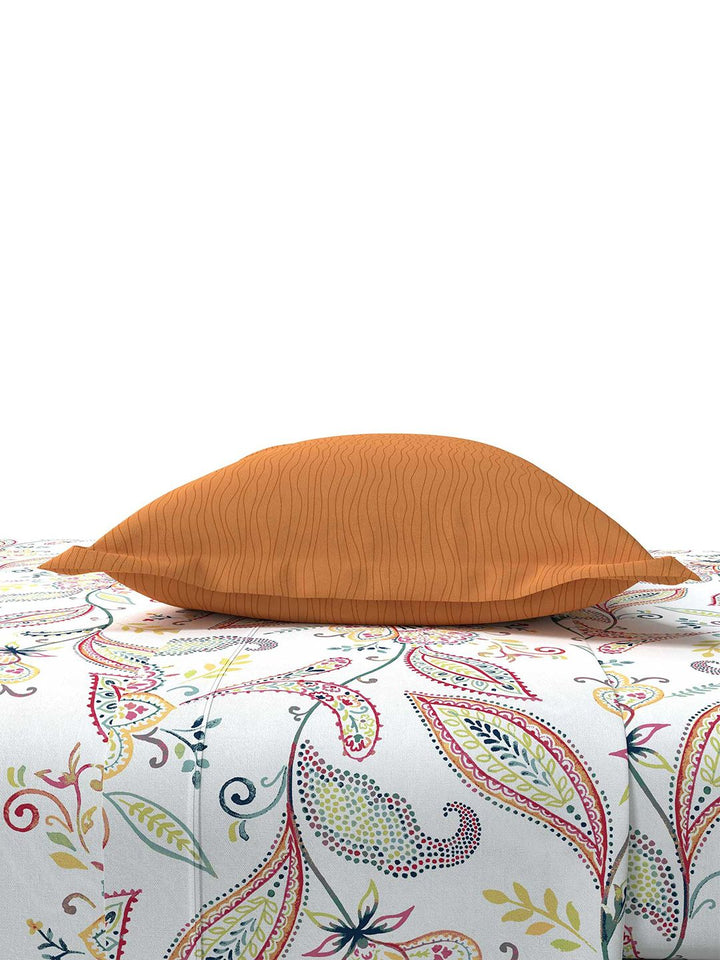 TRIDENT Vivid Caramel HE Flat 144TC Queen Cotton Bedsheet Set