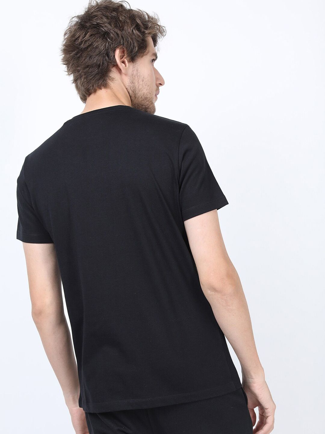 HIGHLANDER Men Black Printed Slim Fit T-shirt