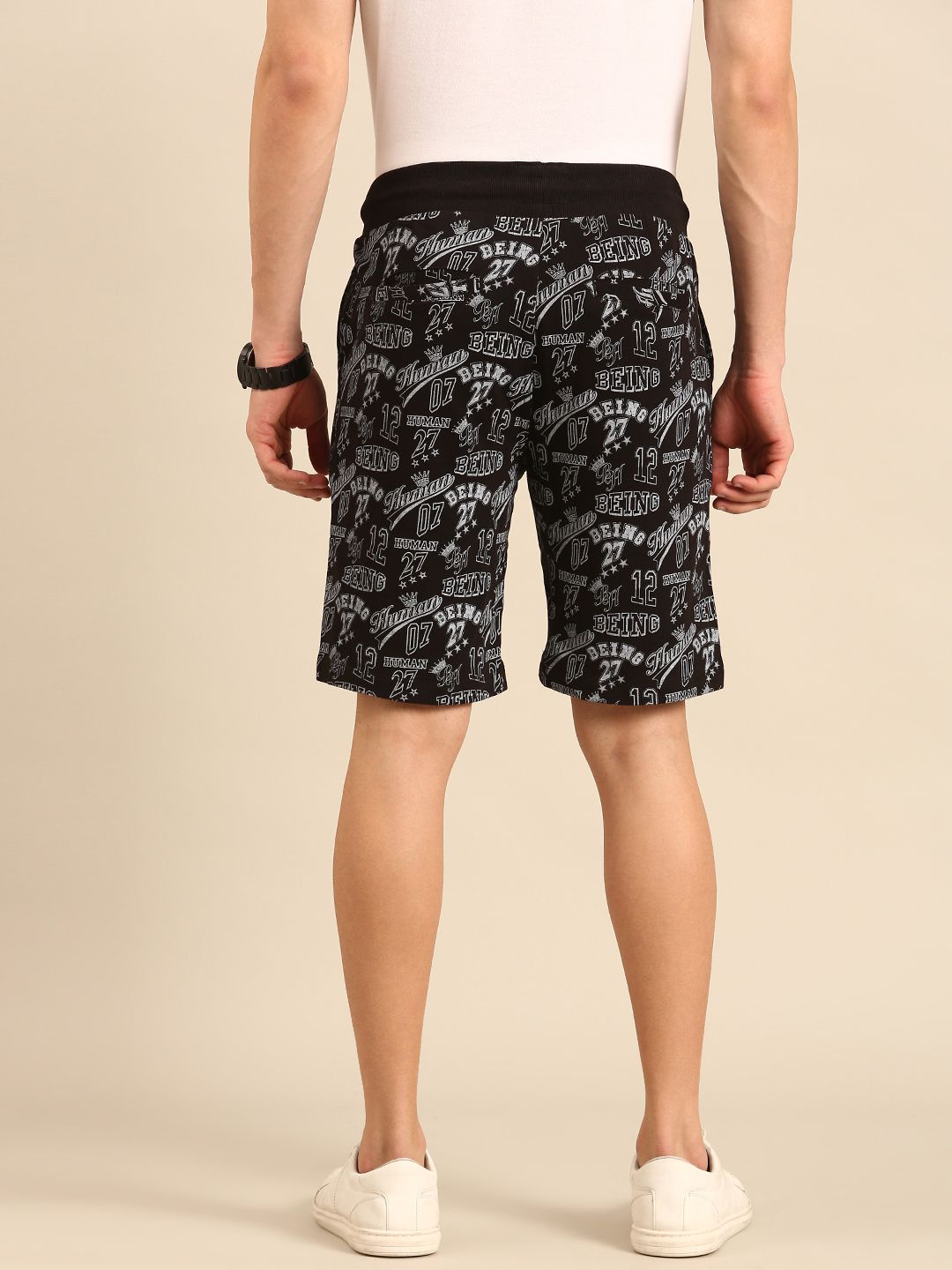 Being Human Men Pure Cotton Typography Printed Regular Shorts