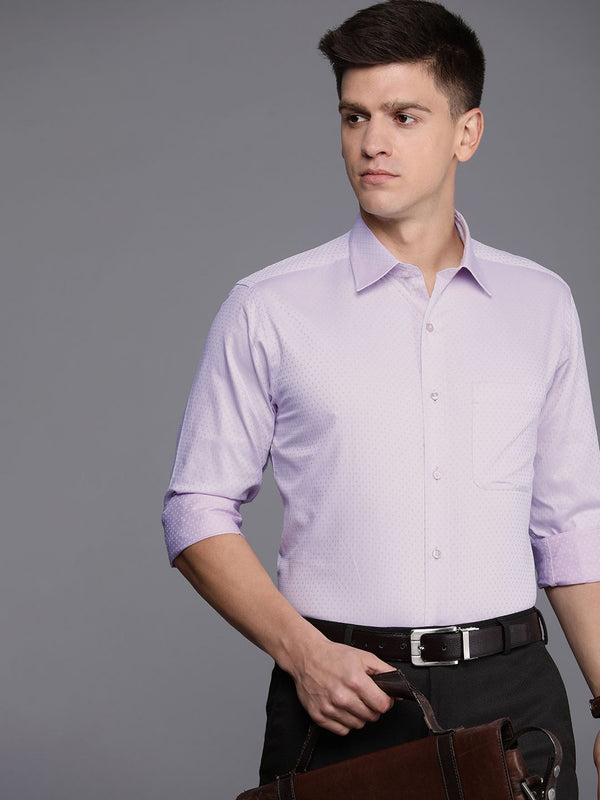 Raymond Pure Cotton Self Design Textured  Slim Fit Opaque Formal Shirt
