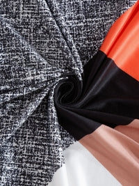 Cortina Orange & Black Geometric-Printed 3-Seater Sofa Cover