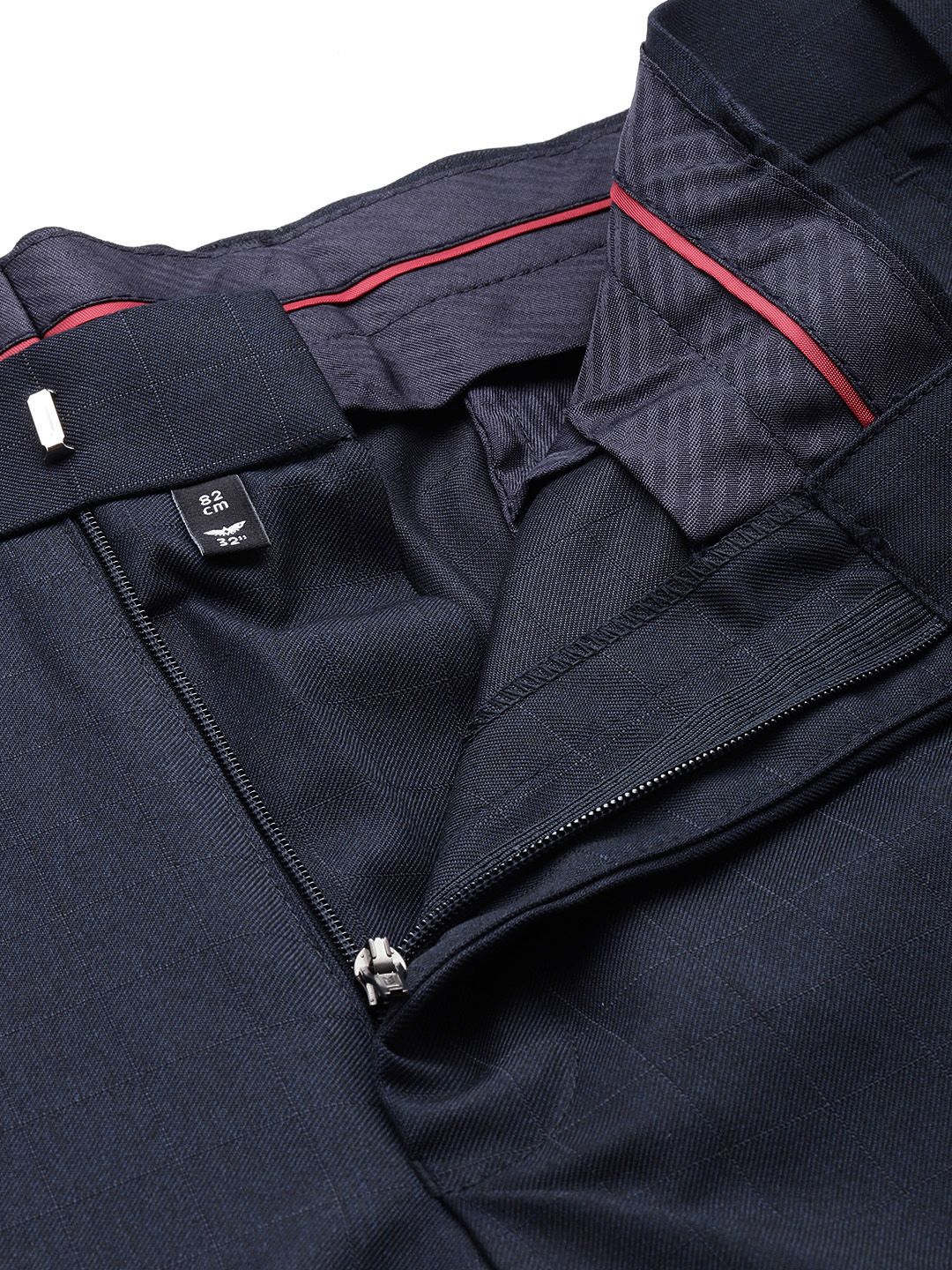 Park Avenue Men Checked Formal Trousers