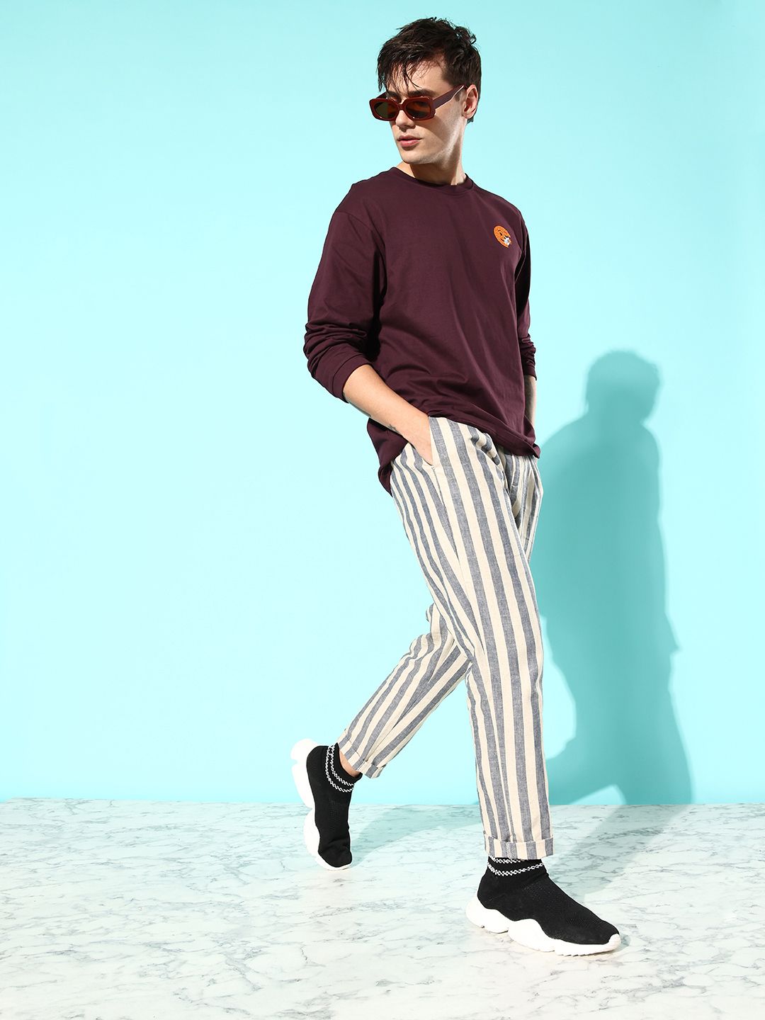 Difference of Opinion Men Pure Cotton Printed Oversized T-shirt
