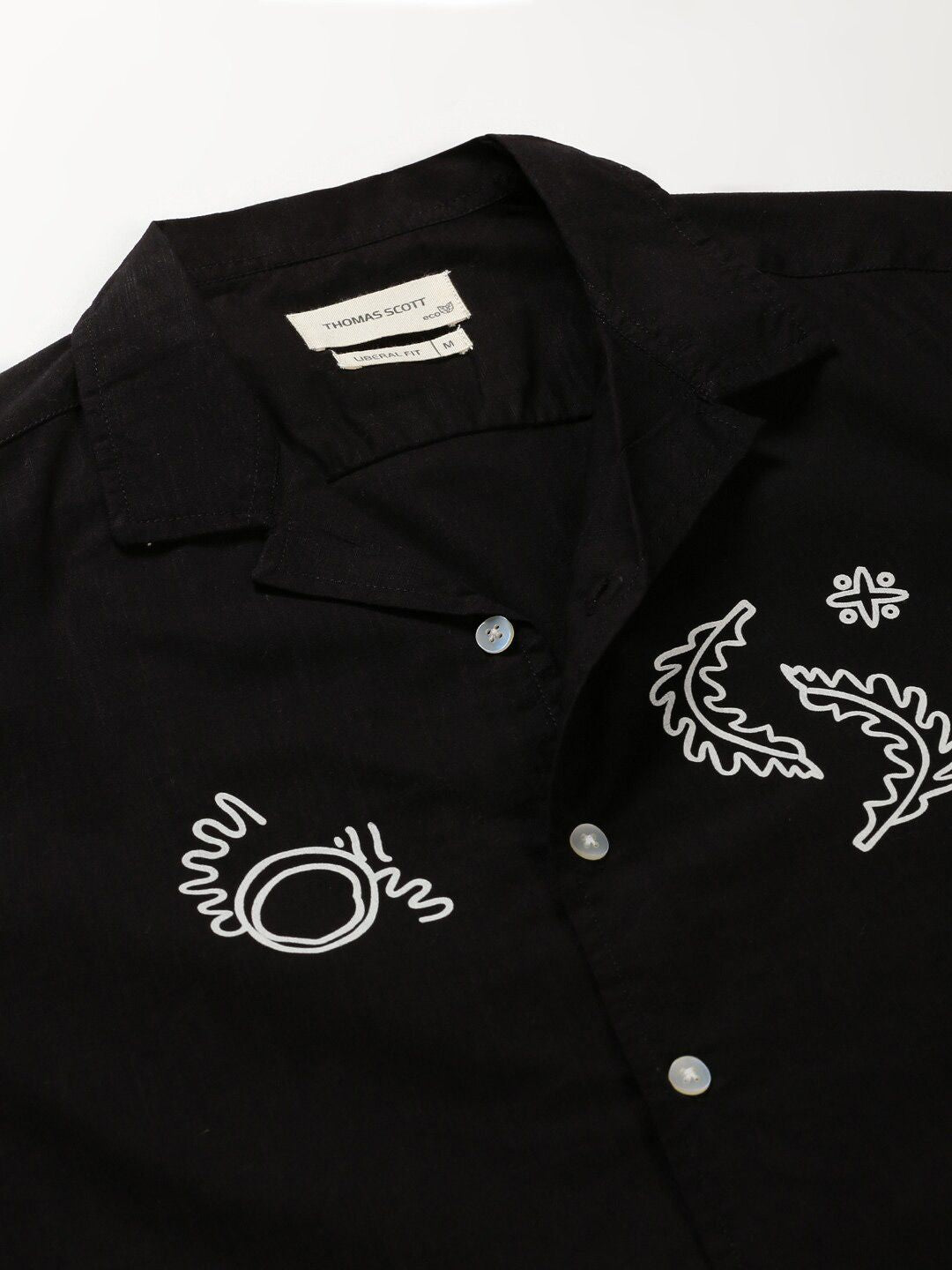 Thomas Scott Liberal Fit Abstract Printed Pure Cotton Casual Shirt