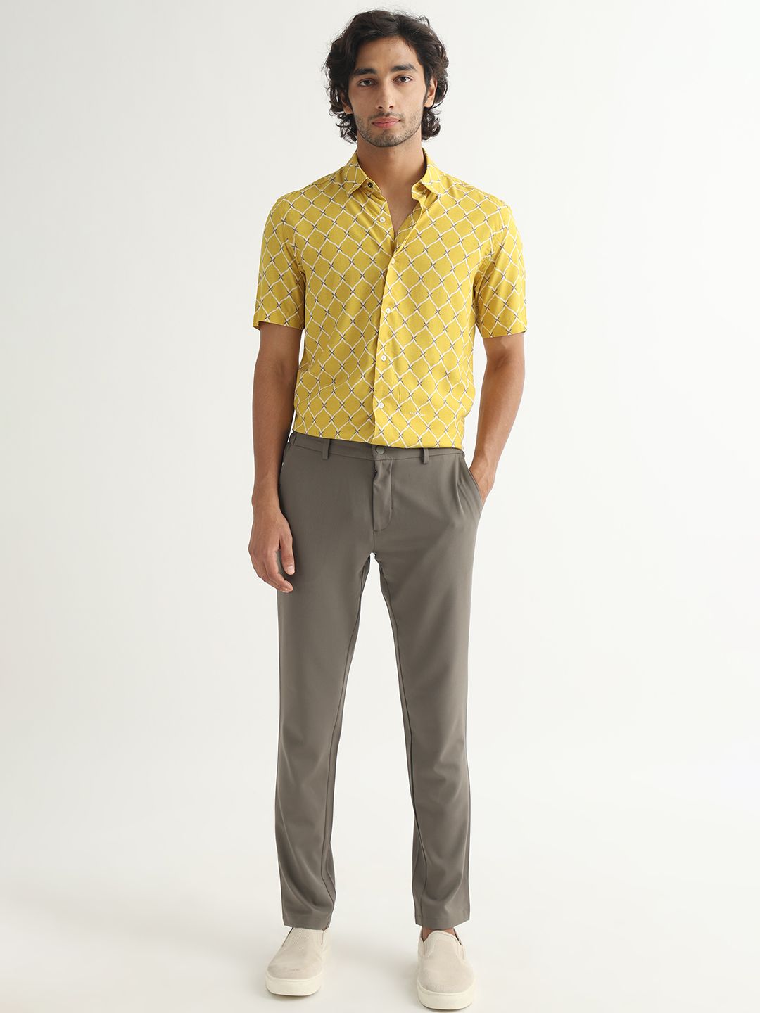 RARE RABBIT Men Braga Slim Fit Geometric Printed Shirt
