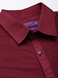 House of Pataudi Pure Cotton Pleated Opaque Party Shirt