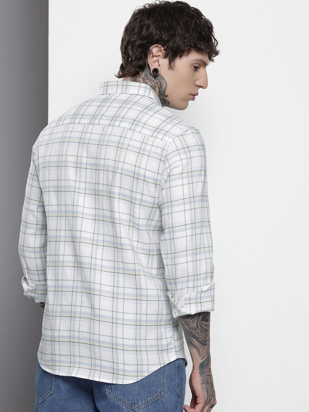 The Indian Garage Co Slim Fit Checked Casual Shirt