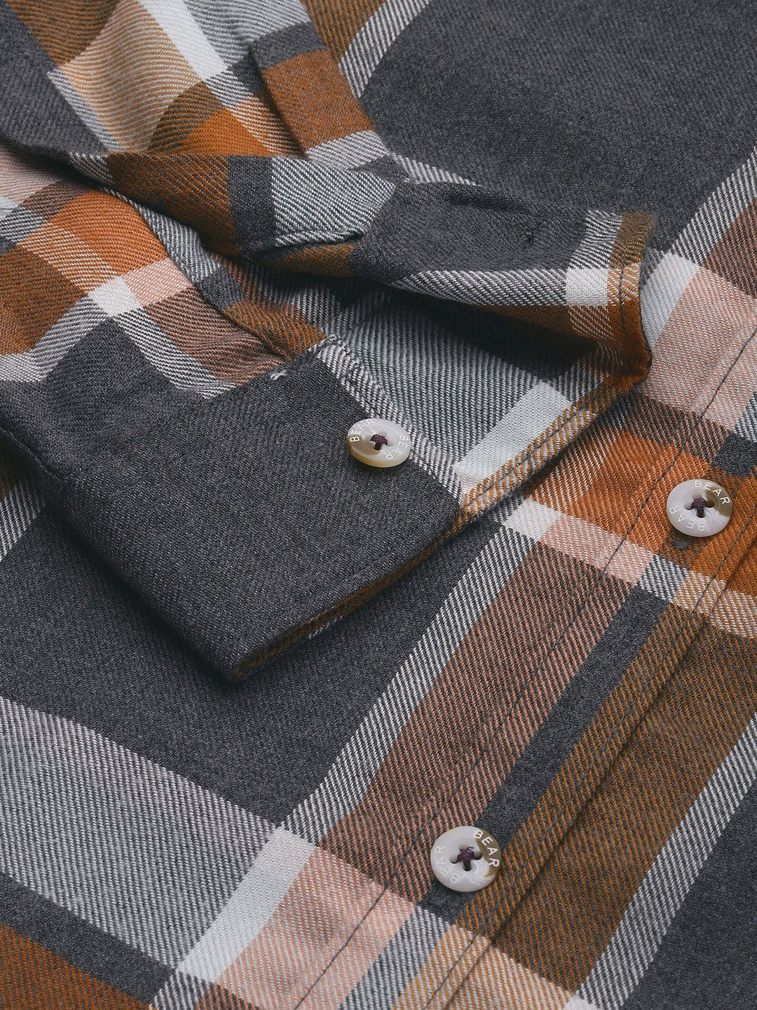 THE BEAR HOUSE Ardor Edition Men Orange Slim Fit Tartan Checked  Pure Cotton Casual Shirt