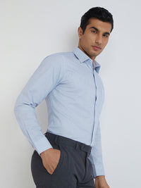 Raymond Pure Cotton Self Design Textured Slim Fit Formal Shirt
