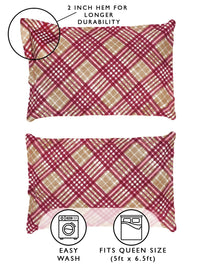 Story@home Arena Magenta & White Floral Microfiber 180 TC Queen Bedsheet & 2 Pillow Covers