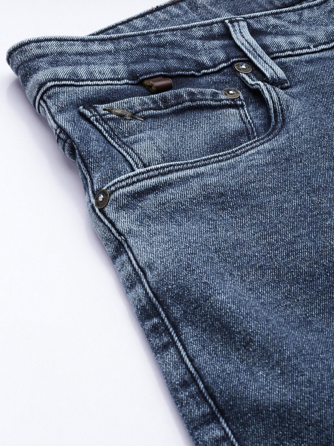 Mr Bowerbird Men Tapered Fit Heavy Fade Stretchable Cargo Style Mid-Rise Jeans
