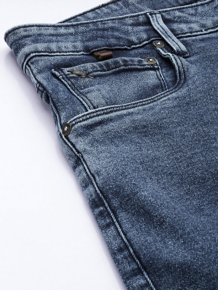 Mr Bowerbird Men Tapered Fit Heavy Fade Stretchable Cargo Style Mid-Rise Jeans