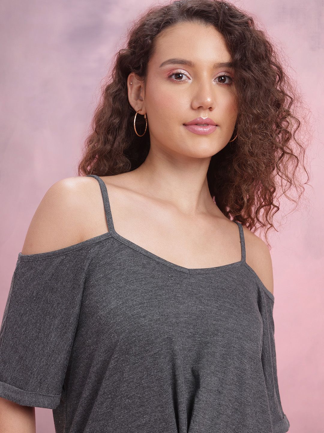 DressBerry Cold-Shoulder Twisted Detail Top