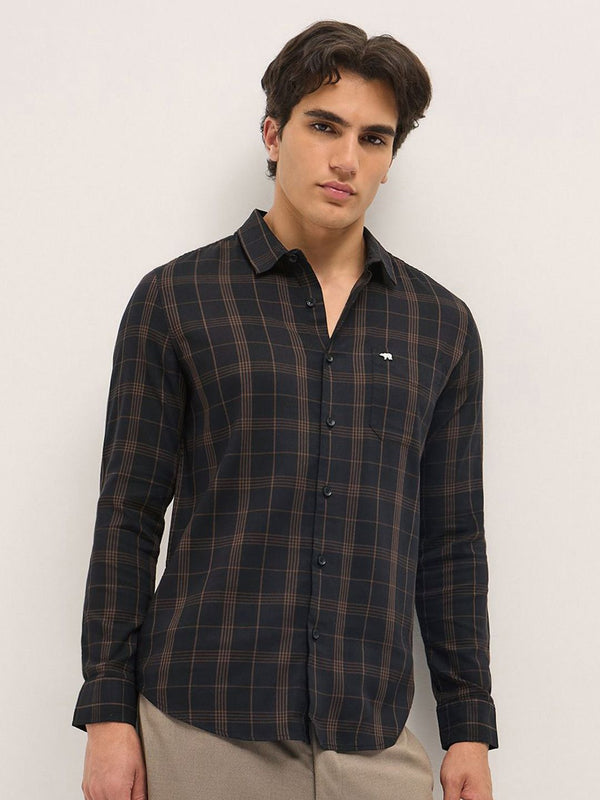 THE BEAR HOUSE Men Slim Fit Opaque Checked Casual Shirt