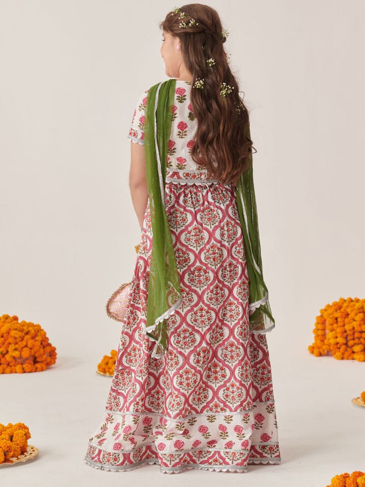 pspeaches Girls Printed Ready to Wear Lehenga Choli With Dupatta