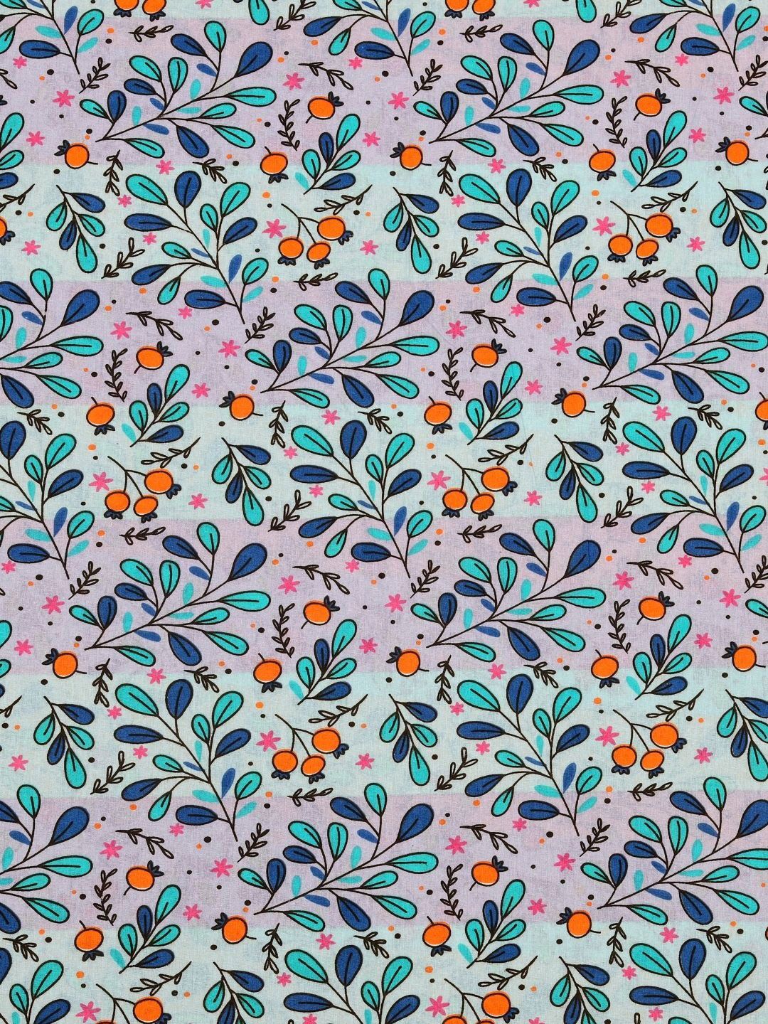 BOMBAY DYEING Dream Lover Blue Floral Printed Cotton 104TC Queen Bedsheet Set 2.54 x 2.24m