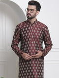 SOJANYA Ethnic Motifs Woven Design Mandarin Collar Straight Kurta