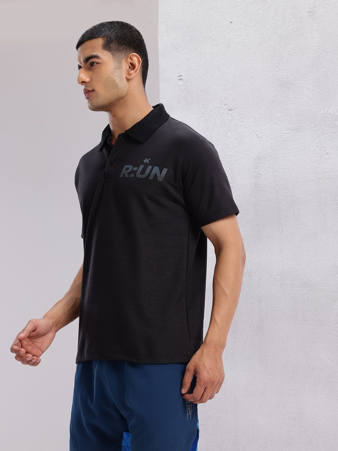 HRX by Hrithik Roshan Typography Printed Polo Collar Running T-shirt