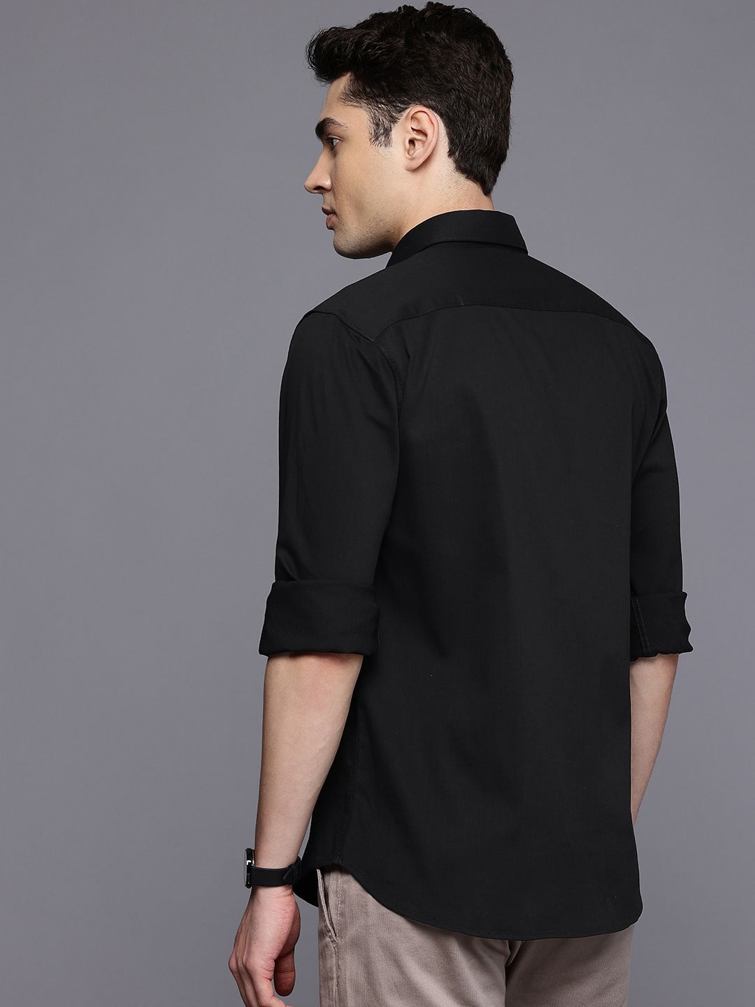 Raymond Self-Striped Slim Fit Casual Shirt