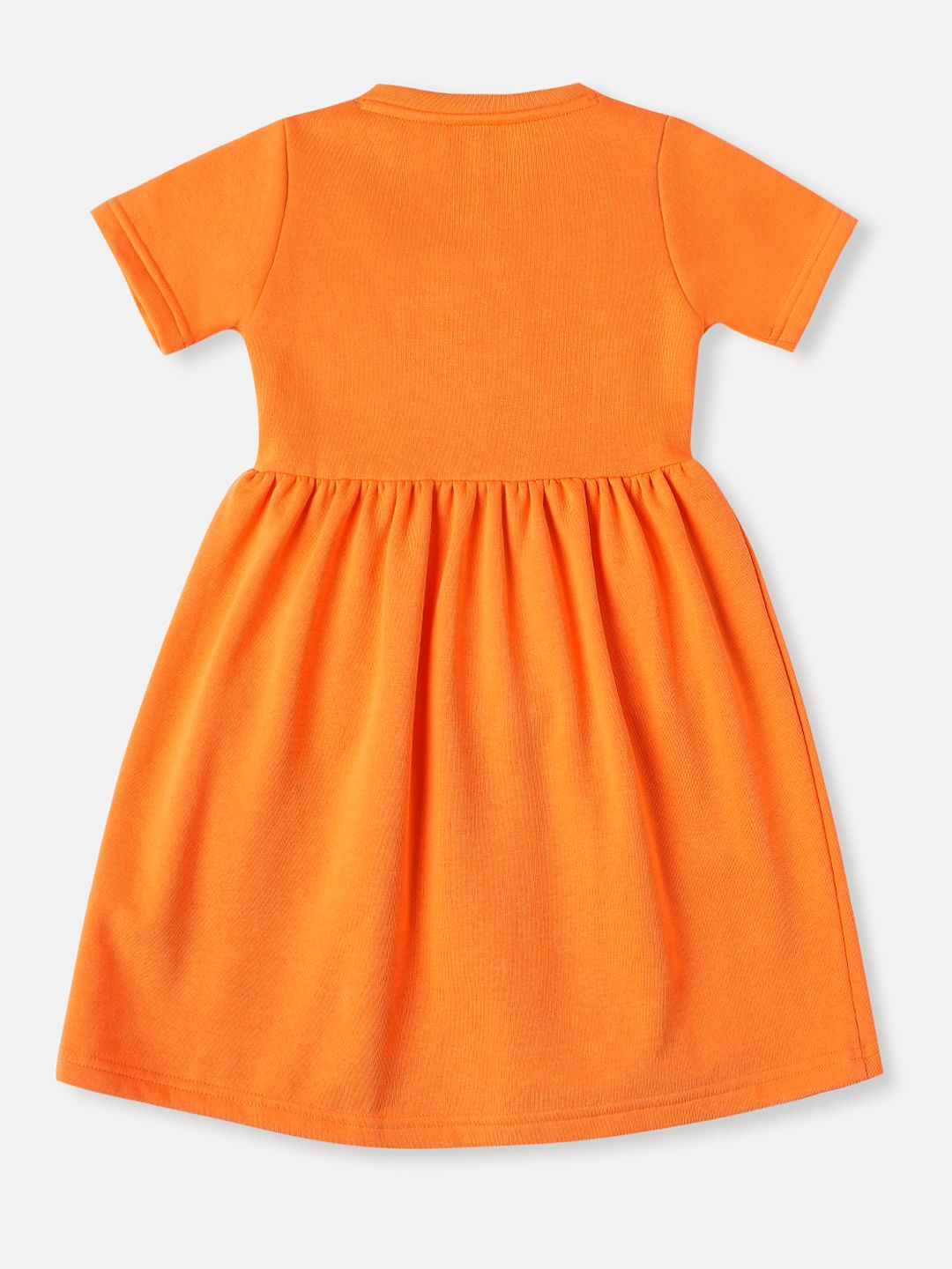Nautinati Girls' Solid Fleece Round Neck Dress with Pockets