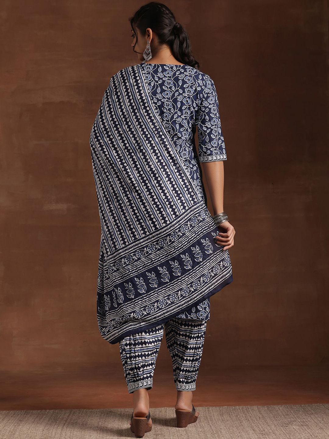 Libas Floral Printed Pure Cotton Kurta with Salwar & Dupatta