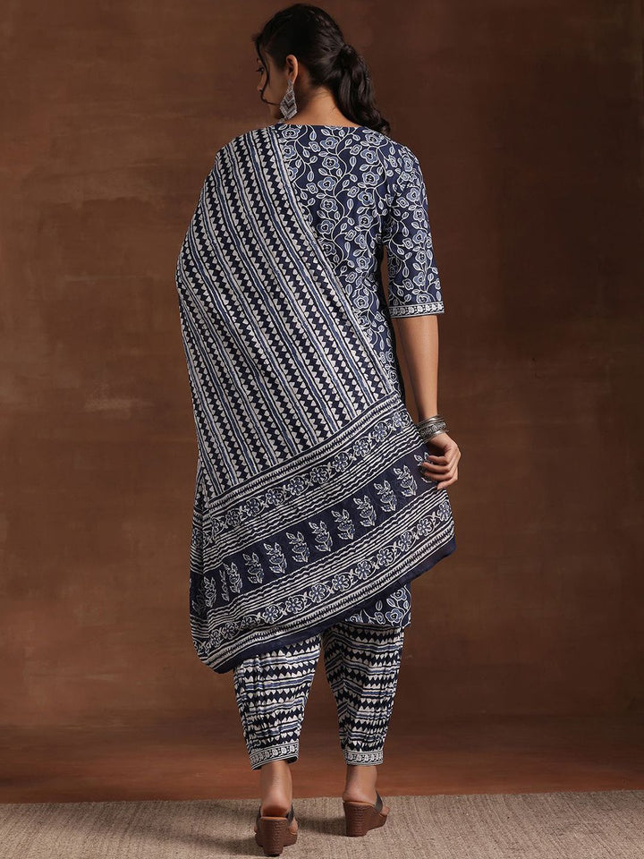 Libas Floral Printed Pure Cotton Kurta with Salwar & Dupatta