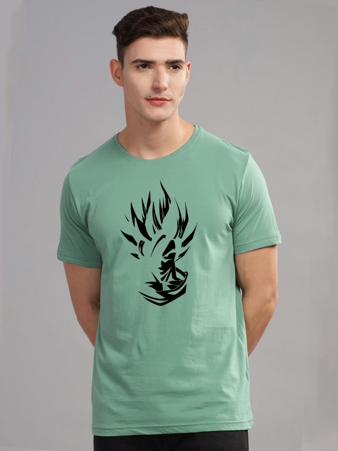 ADRO Men Printed Raw Edge T-shirt