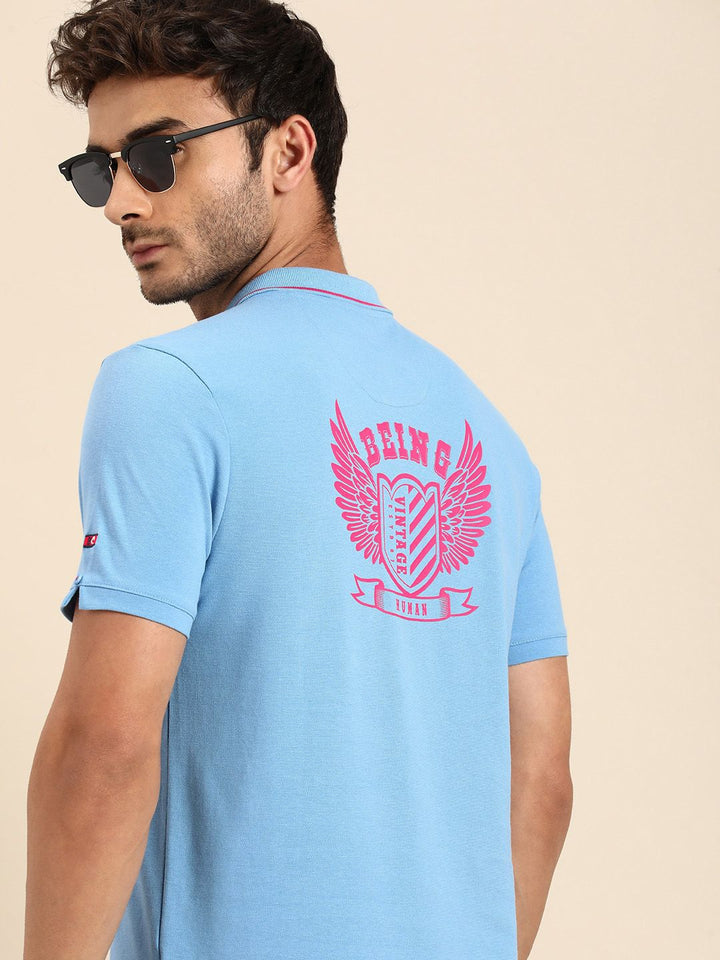 Being Human Printed Polo Collar Pure Cotton T-shirt