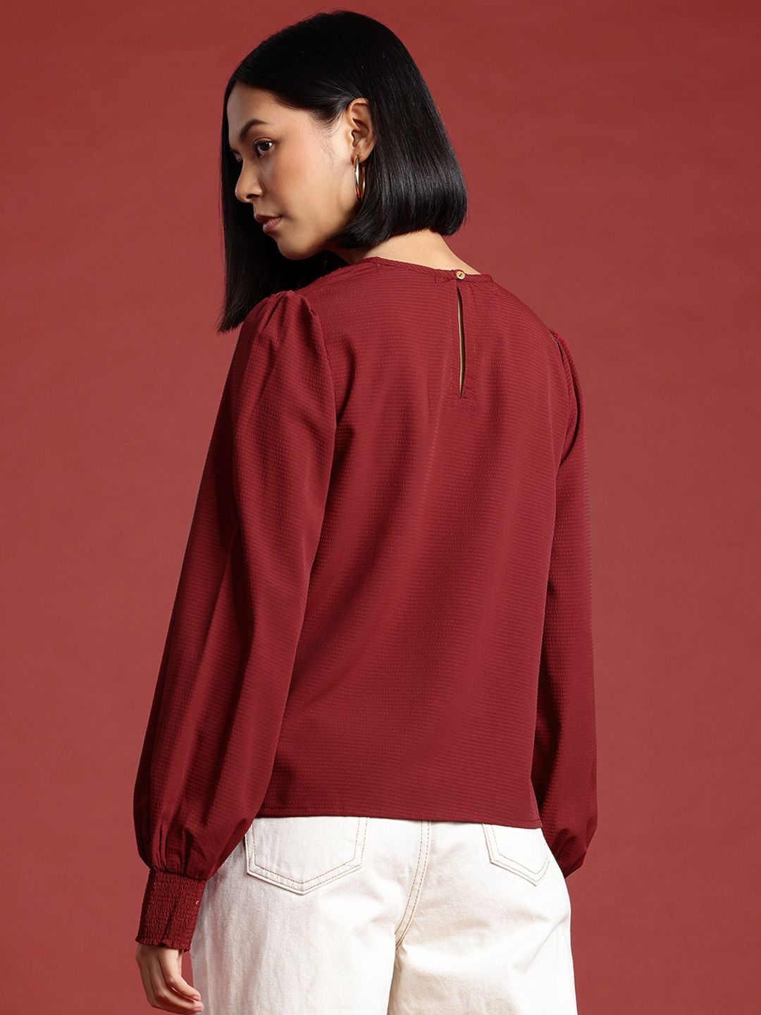 all about you Self-Design Puff Sleeve Top