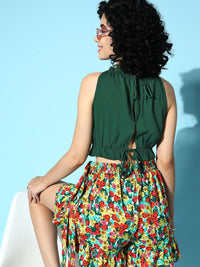 Berrylush Gorgeous Green Solid New Neckline Top
